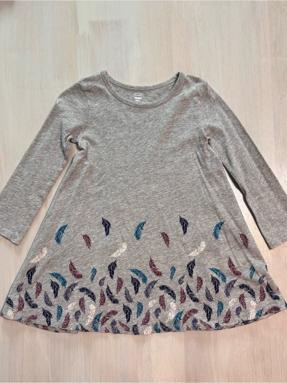 Little Girls 4t Long Sleeve Tunic Tee Dress Top Feathers Old Navy NEW